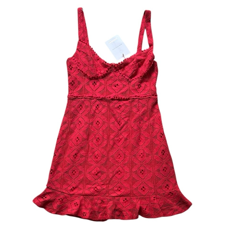 Morrisday NWT Red Lace Mini Dress Size Small NEW